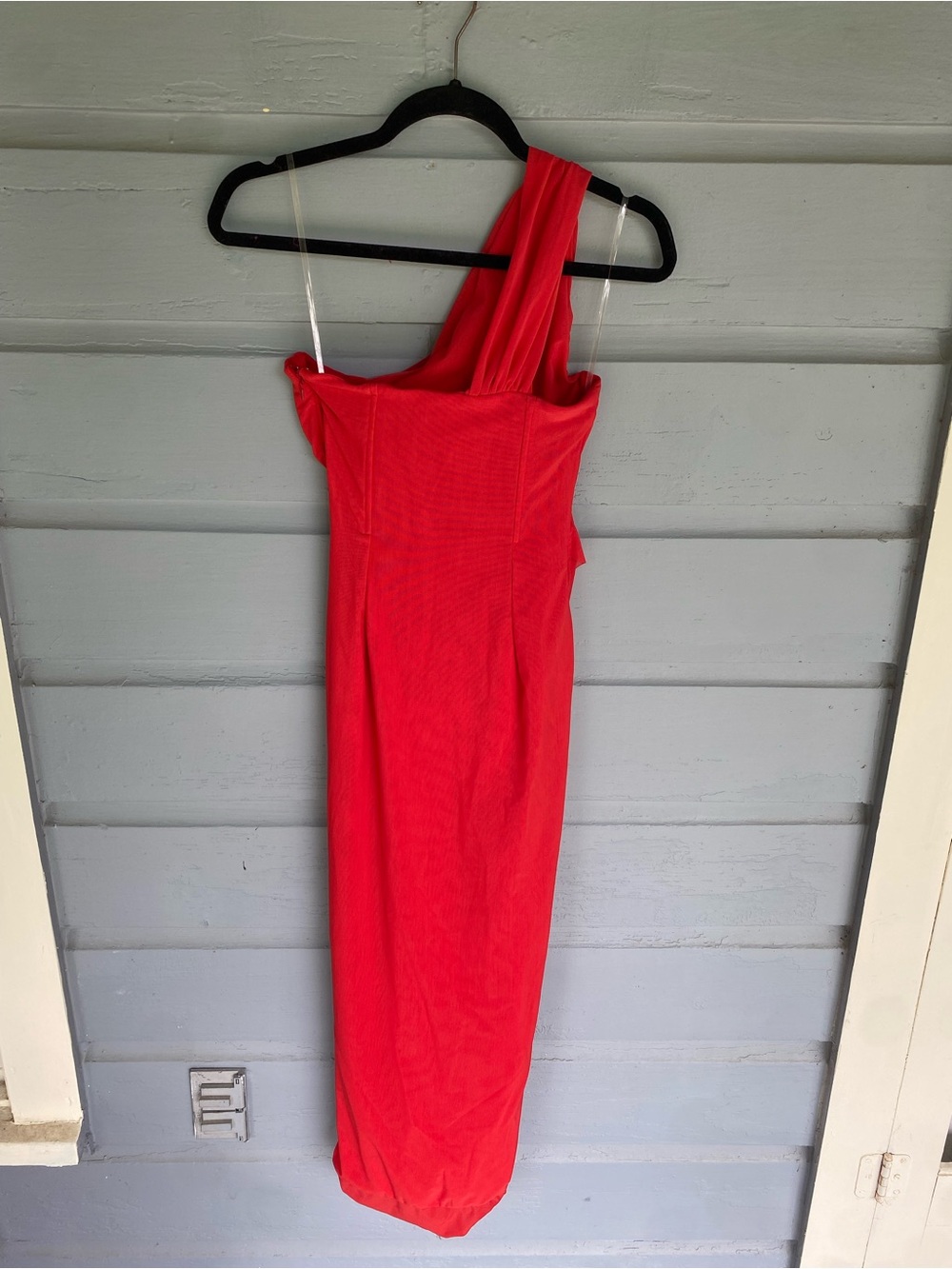House of CB VALENTINA Scarlet Asymmetric Cutout Midi Dress SZ S - Picture 5 of 6
